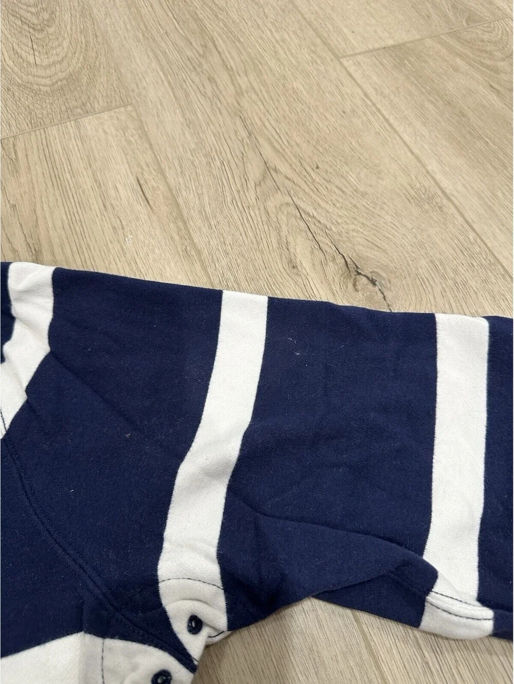 Polo Ralph Lauren Shirt Mens XL Blue White Rugby Striped Collar Pony Logo